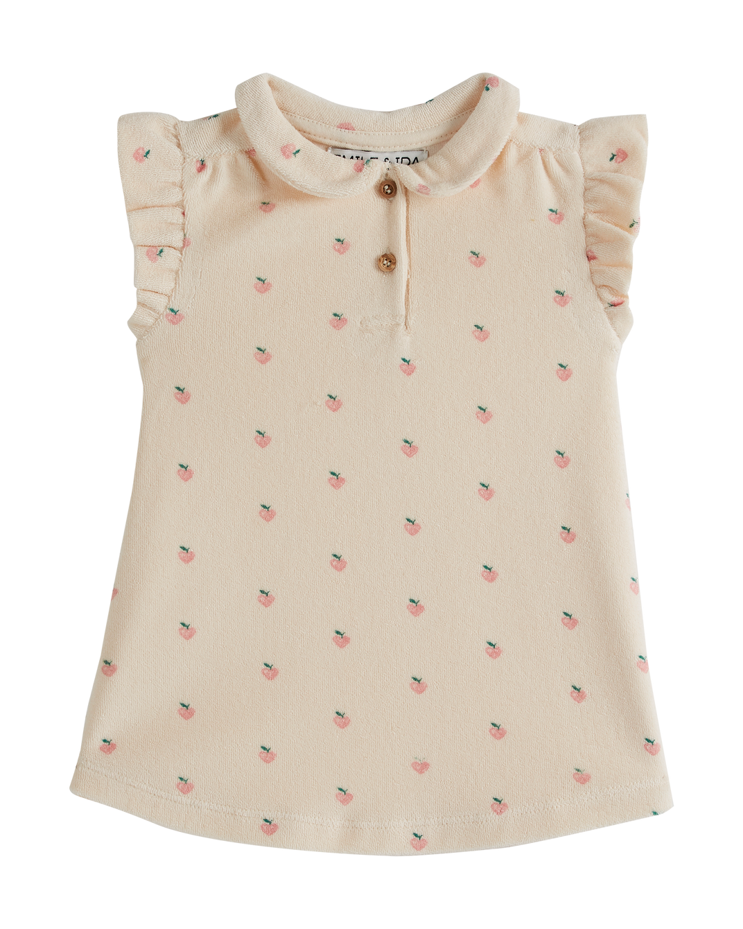 Baby terry cloth robe with little pink heart