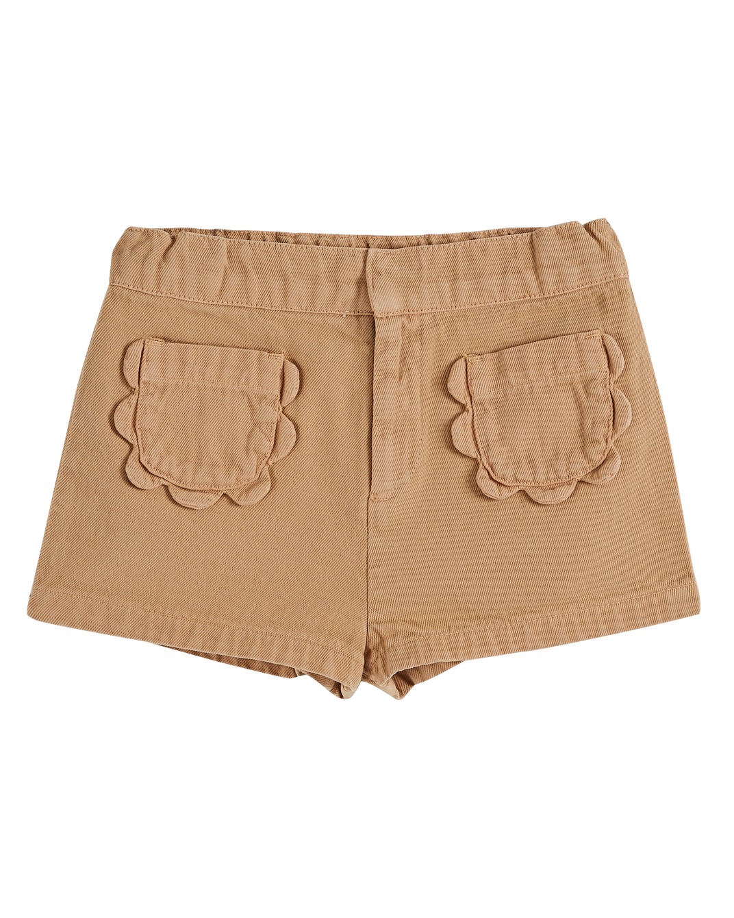 Short - poches fleurs uni sésame