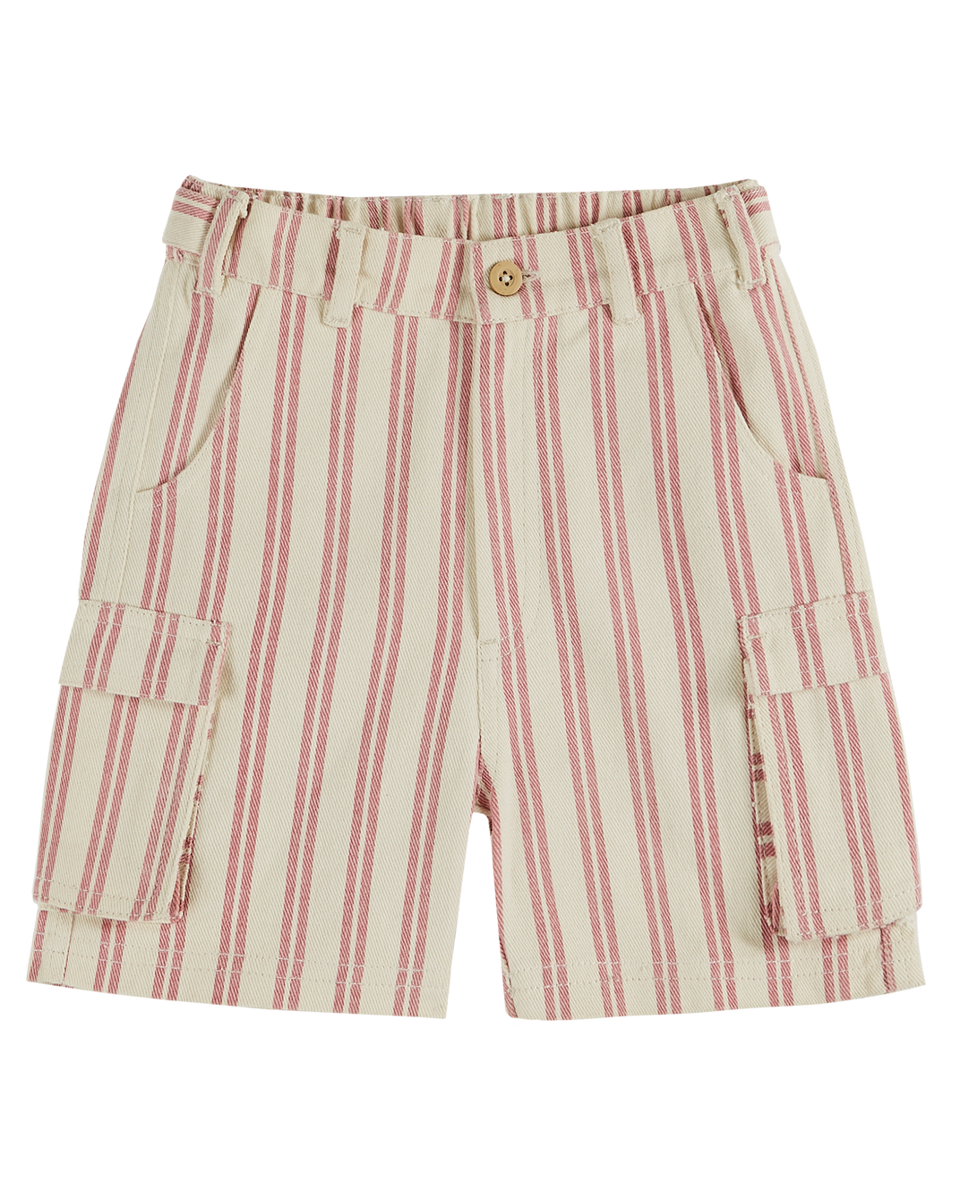 Pink striped cargo shorts