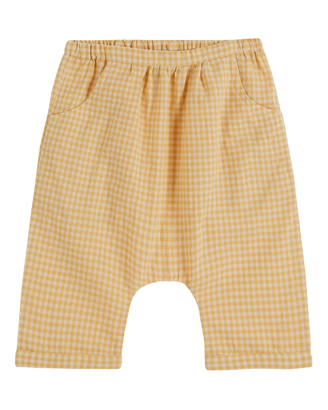 Yellow gingham harem pants