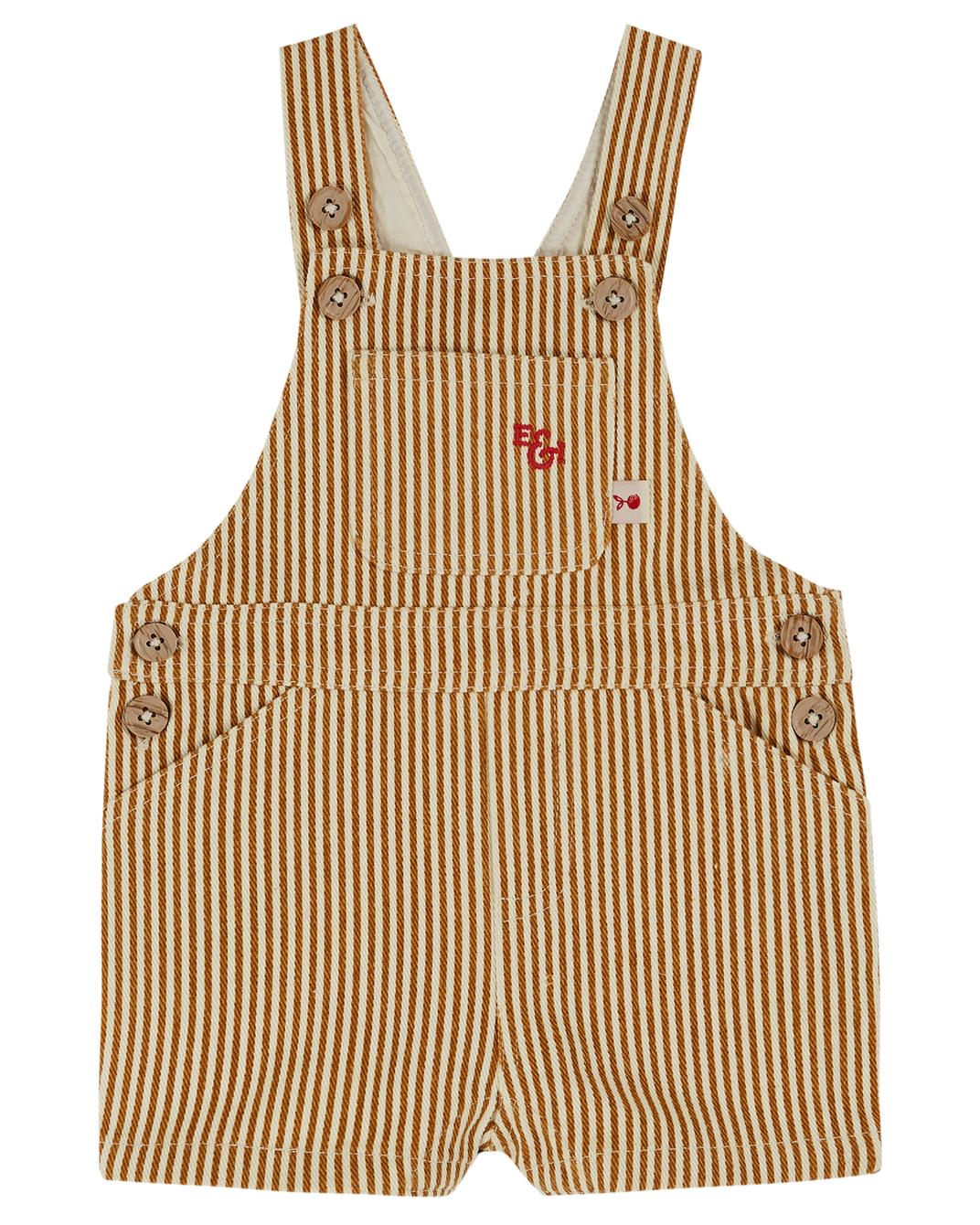 Honey striped baby overalls