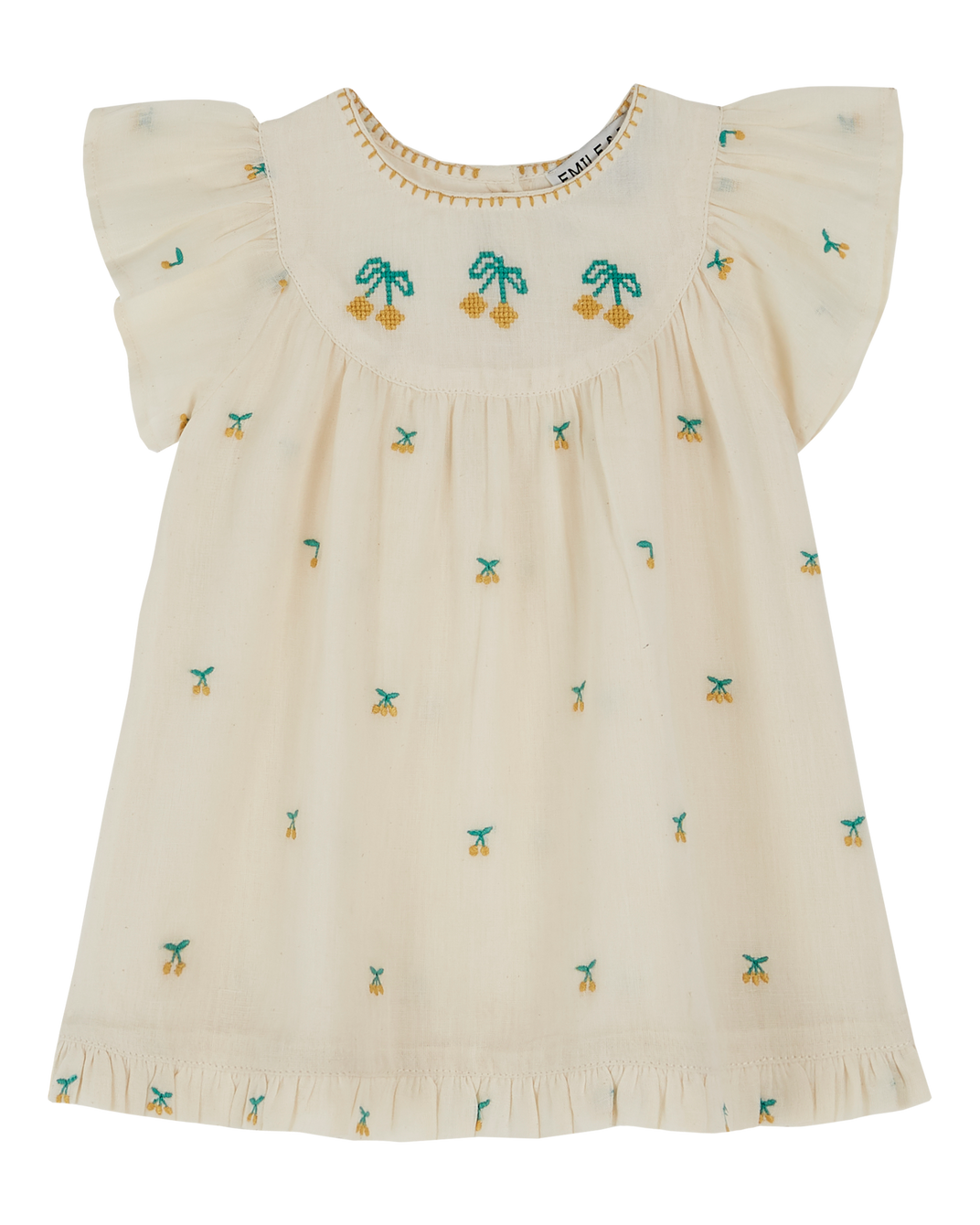Baby dress with cherry chantilly embroidery