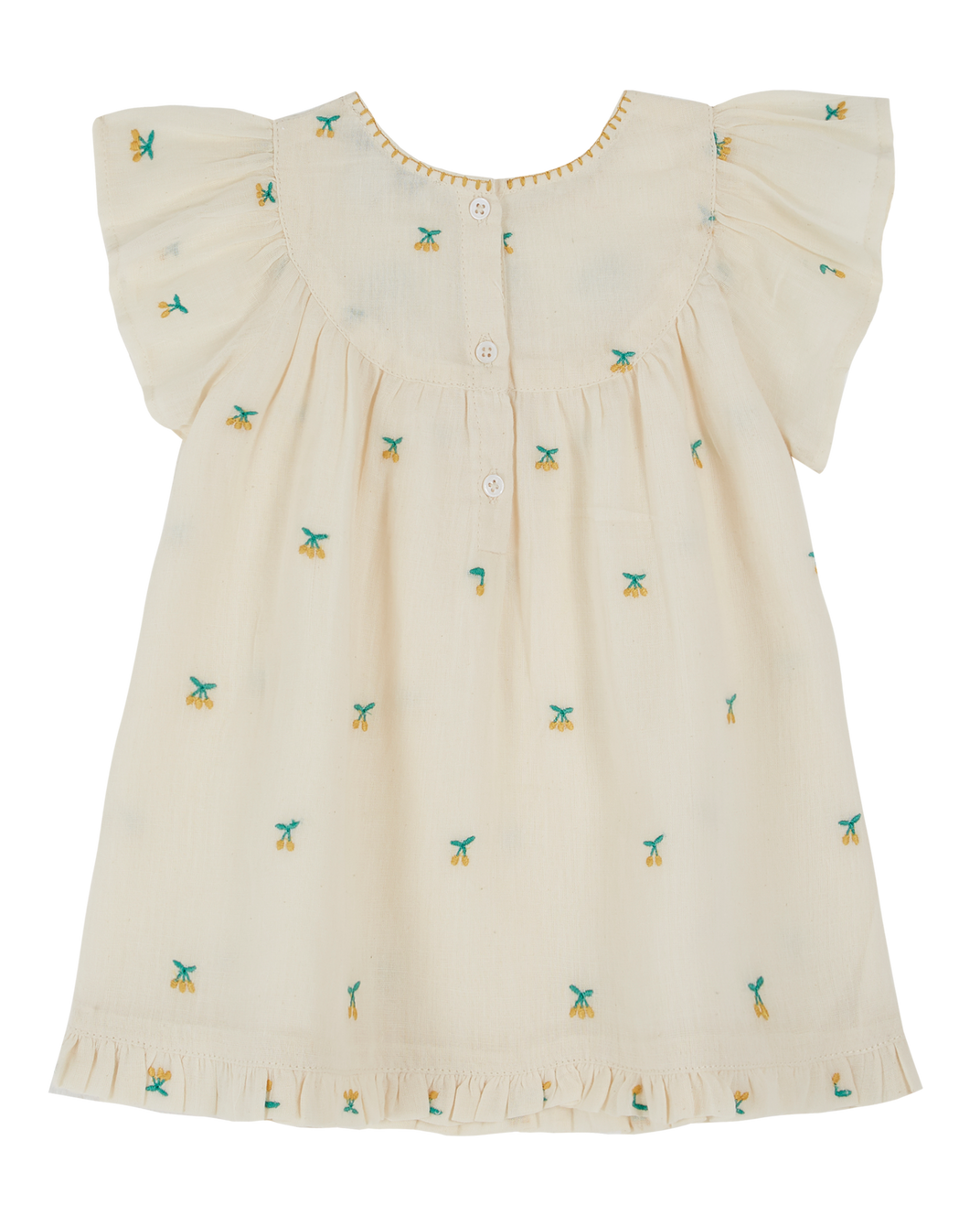 Baby dress with cherry chantilly embroidery