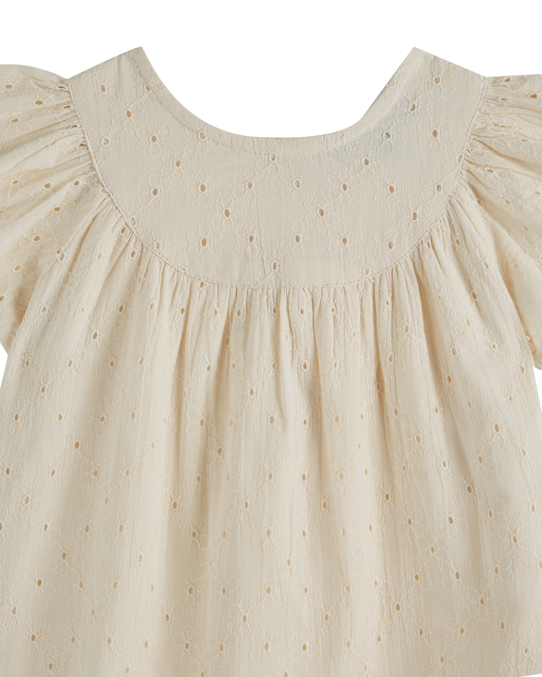 Baby dress with chantilly English embroidery