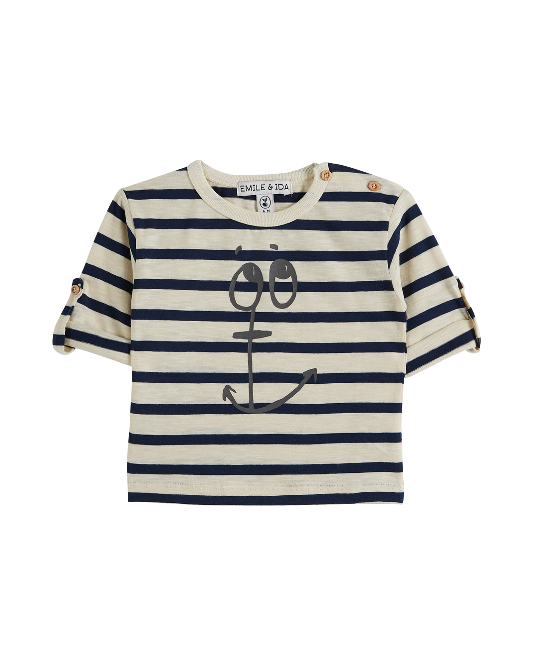 Organic cotton sailor top with Marinette stripes