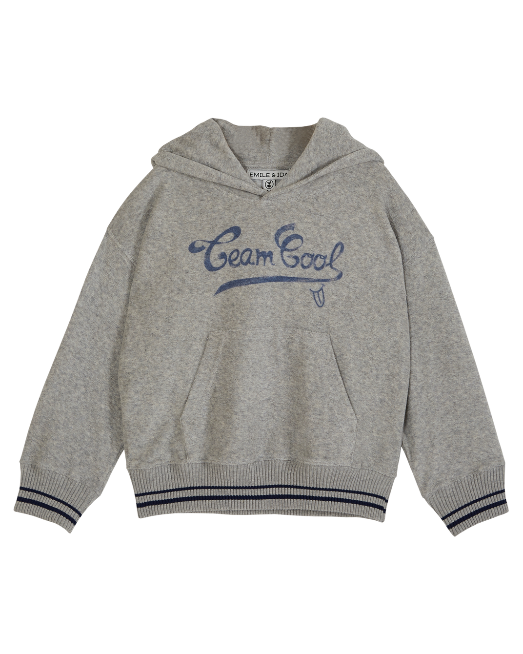 Sweat capuche éponge gris chiné