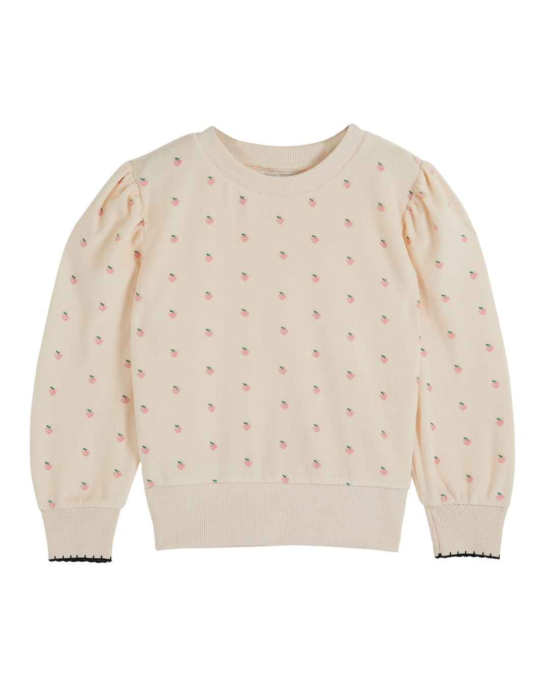 Girls' terry sweatshirt with little pink heart