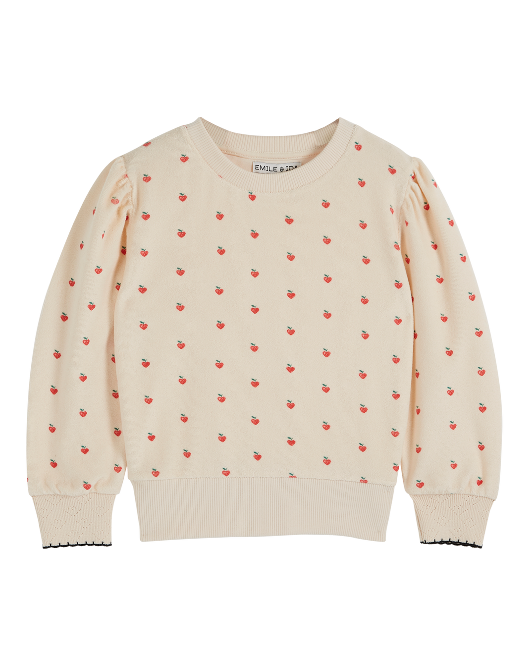 Sweat fille - Éponge petit coeur rouge