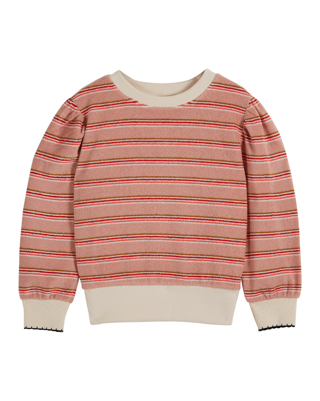 Sweat éponge rayure rosette