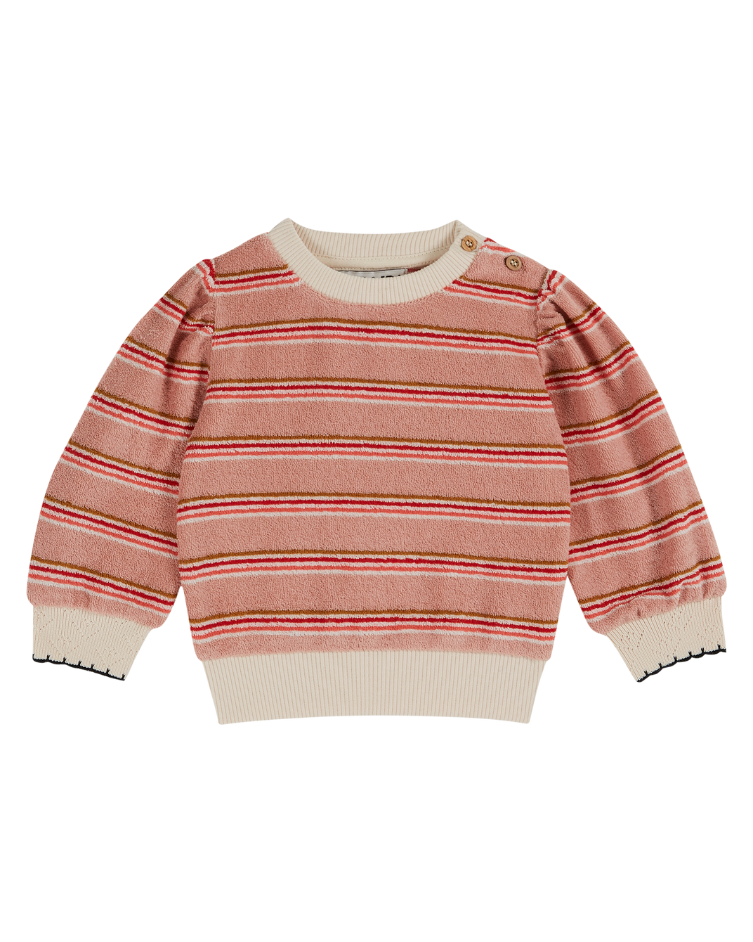 Sweat éponge rayure rosette