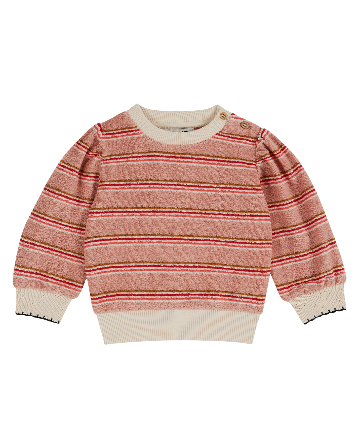 Sweat éponge rayure rosette