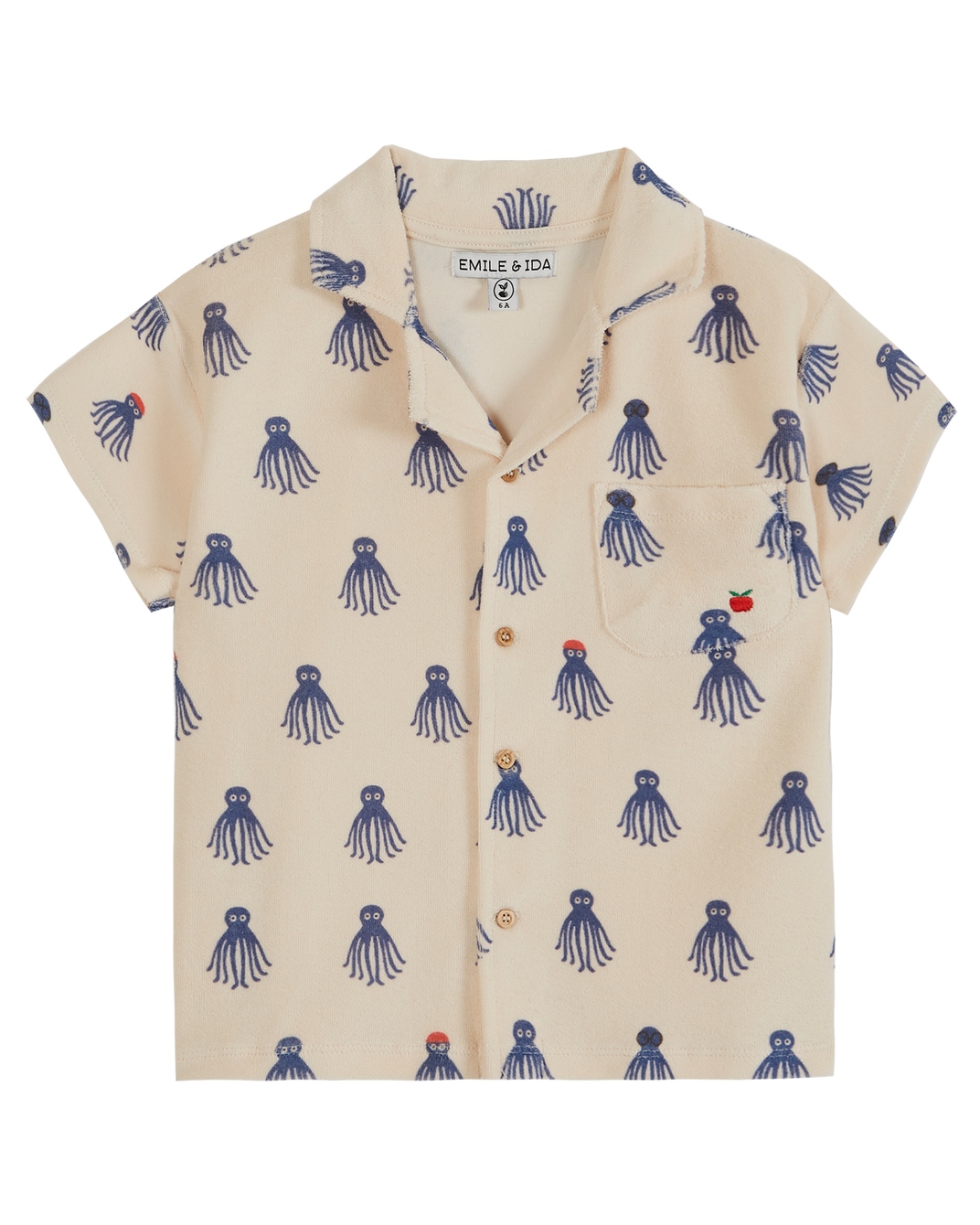 Chemise éponge octopus bleu
