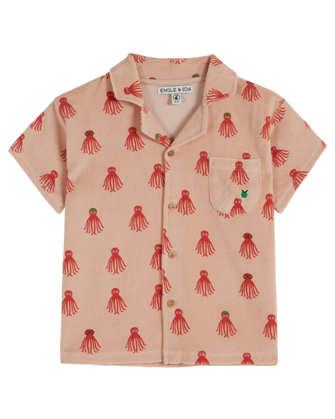 Chemise éponge octopus rouge