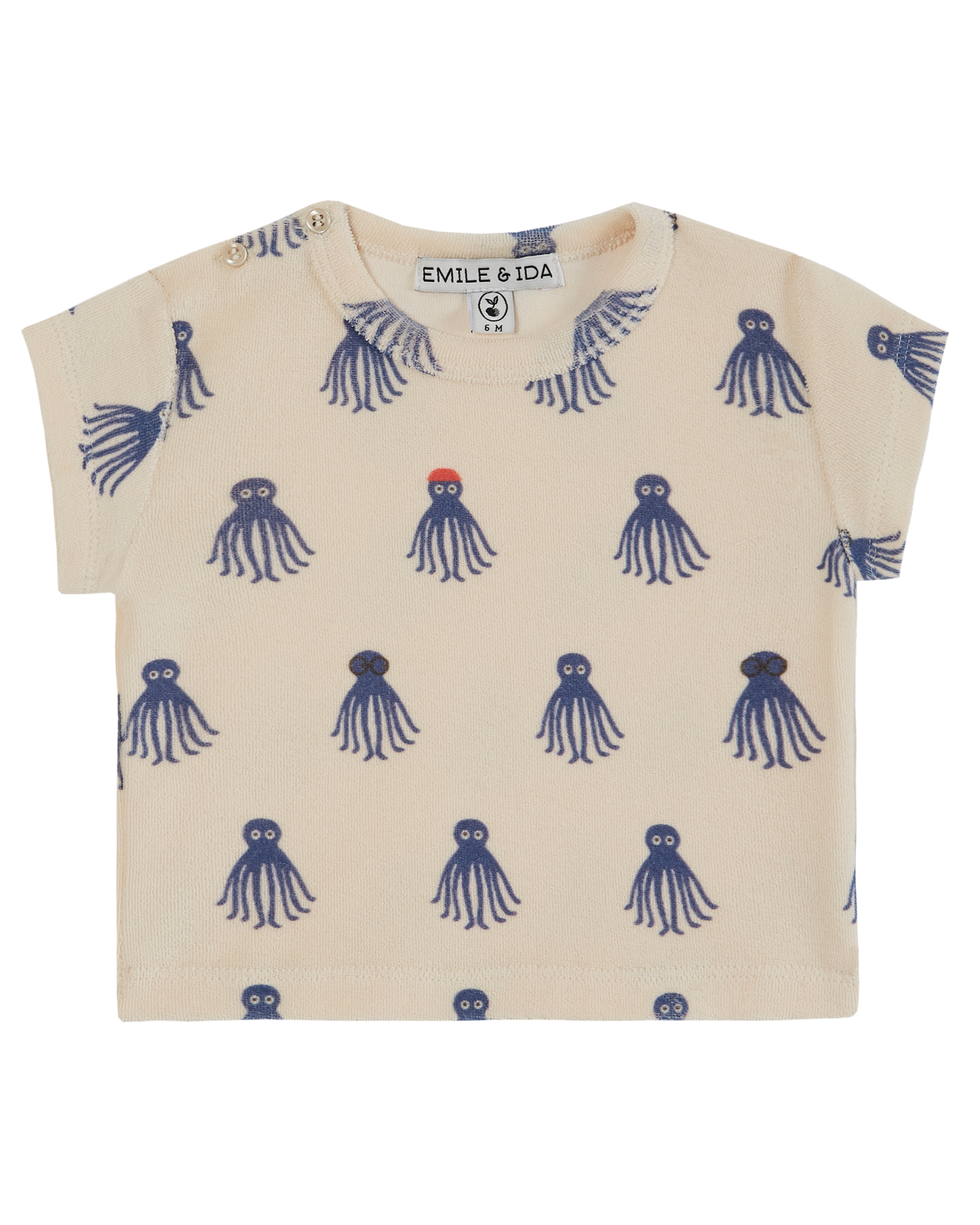 T-shirt éponge octopus bleu