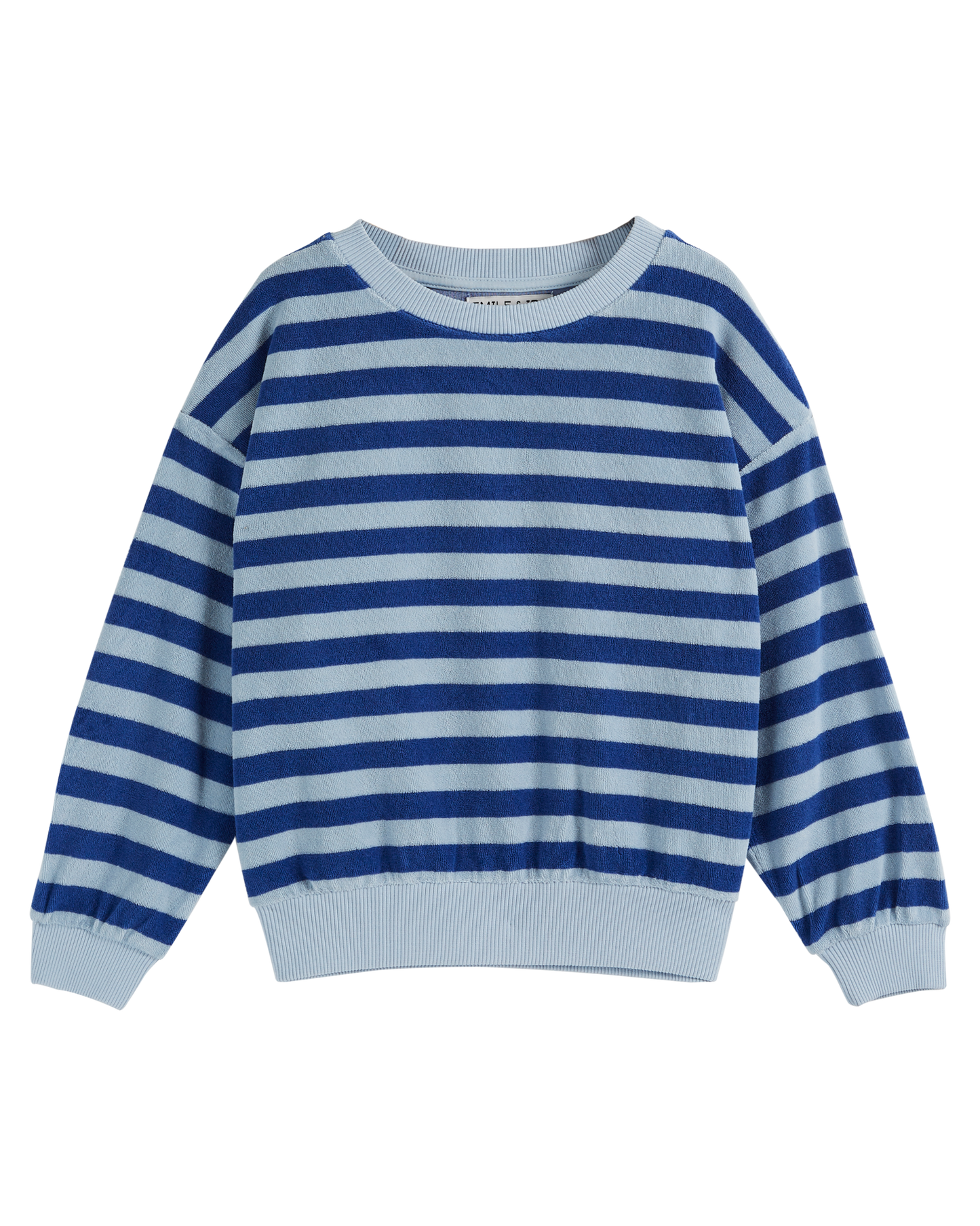 Sweat éponge rayure céleste
