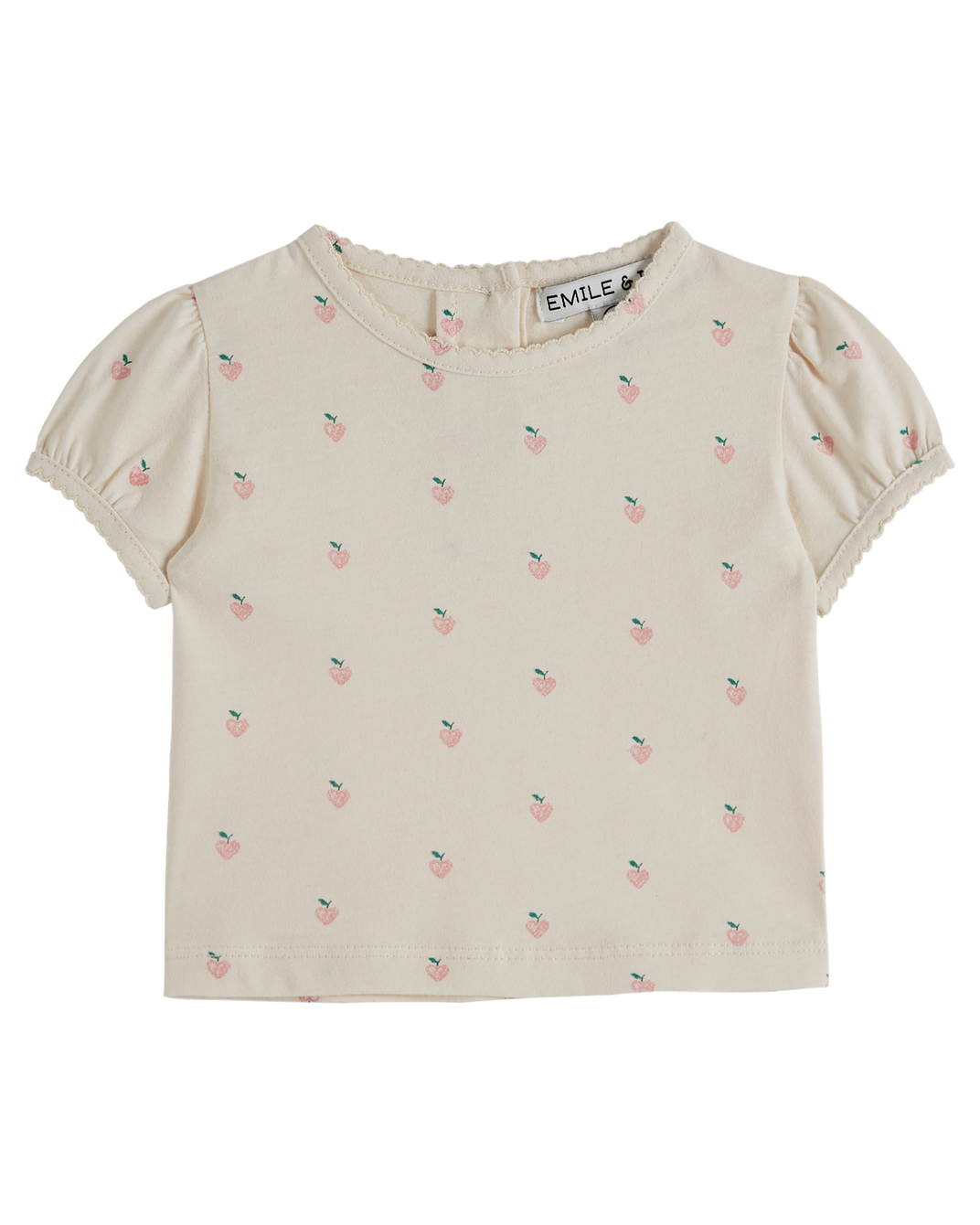 T-shirt bébé coton bio petit coeur rose