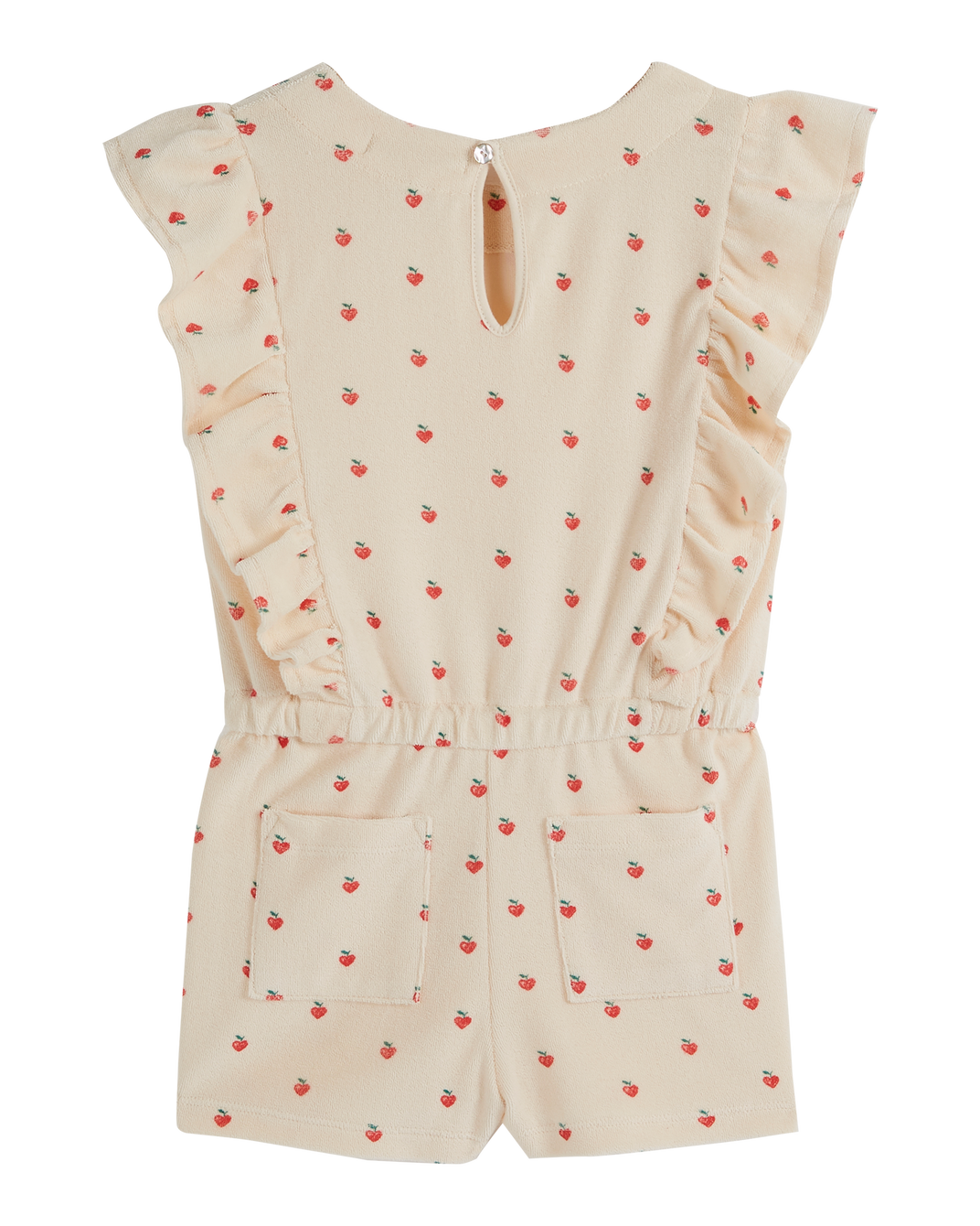 Little red heart terry cloth playsuit
