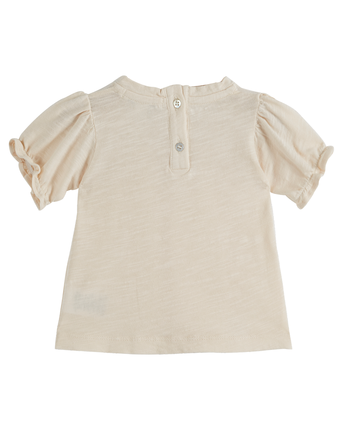 T-shirt coton bio broderie crème
