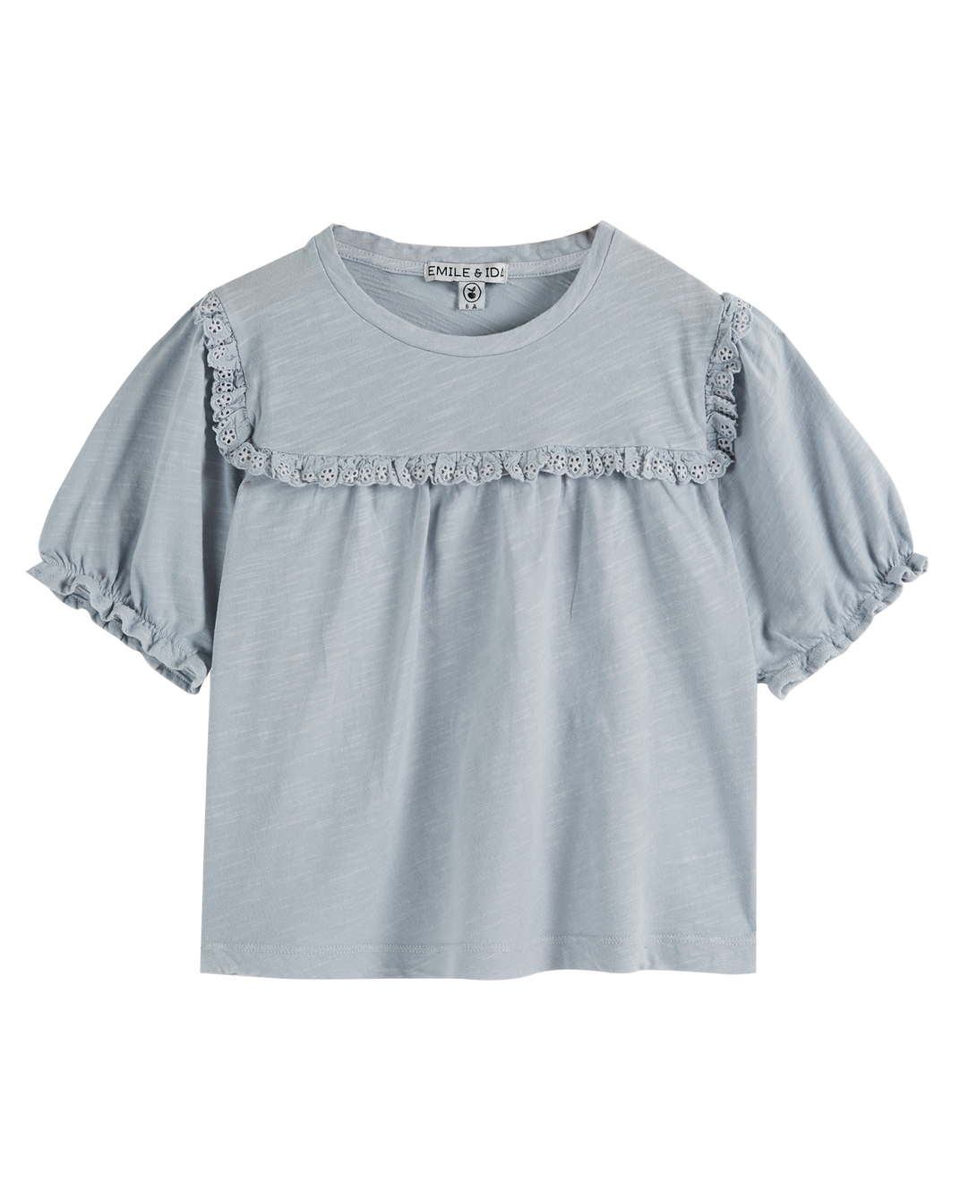 T-shirt coton bio broderie flocon