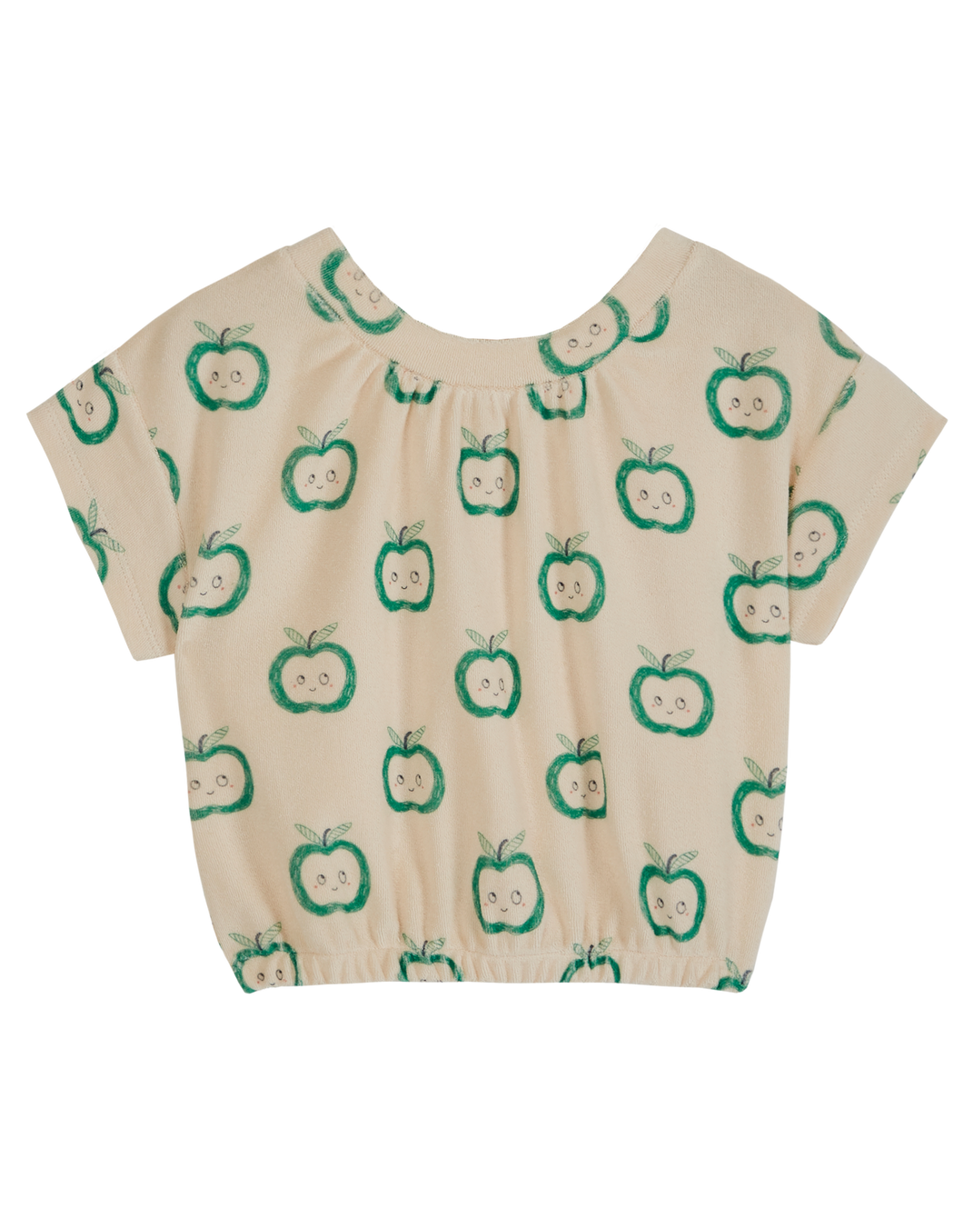 Apple print terry cloth T-shirt