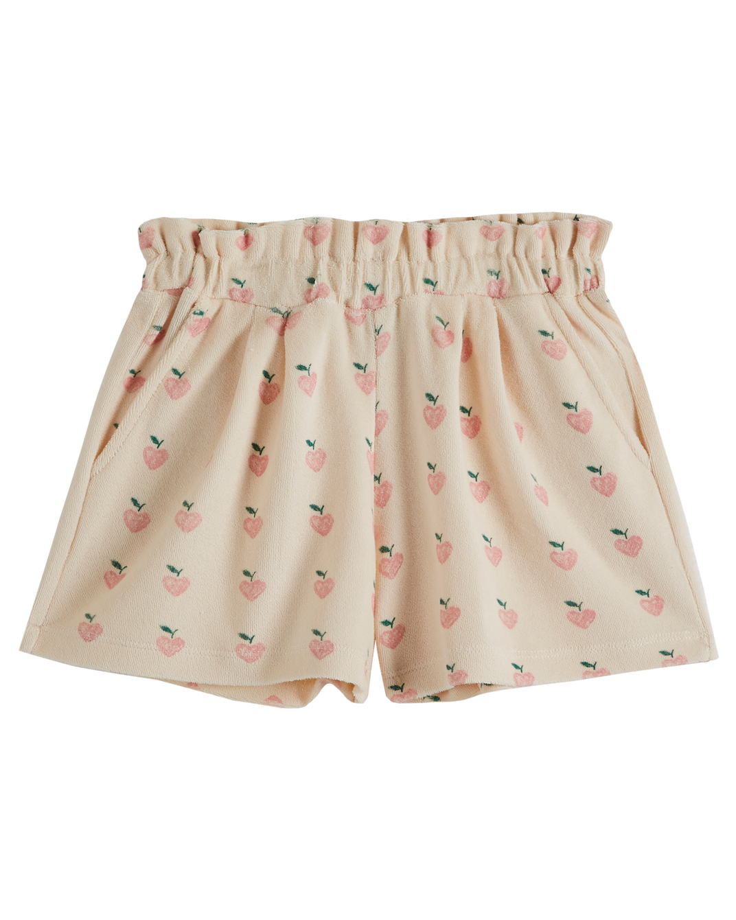 Large pink heart terry shorts