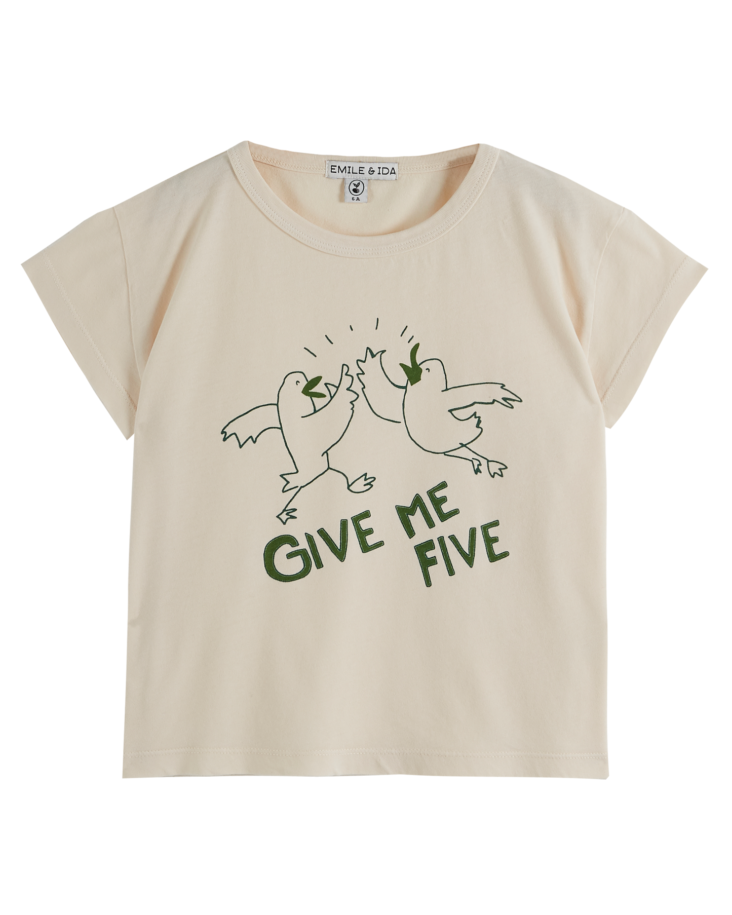 T-shirt coton bio give me five crème