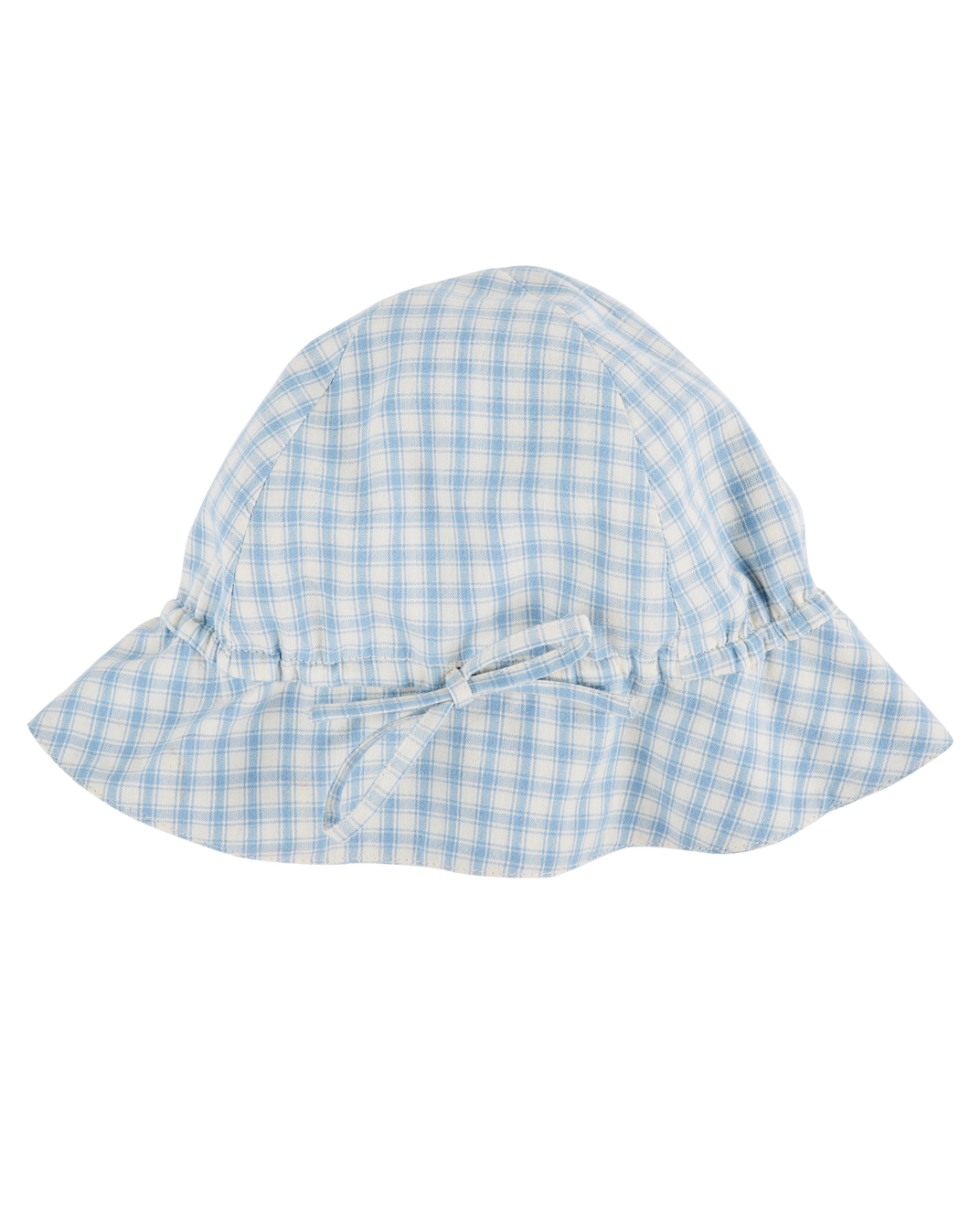 Blue and white checkered hat