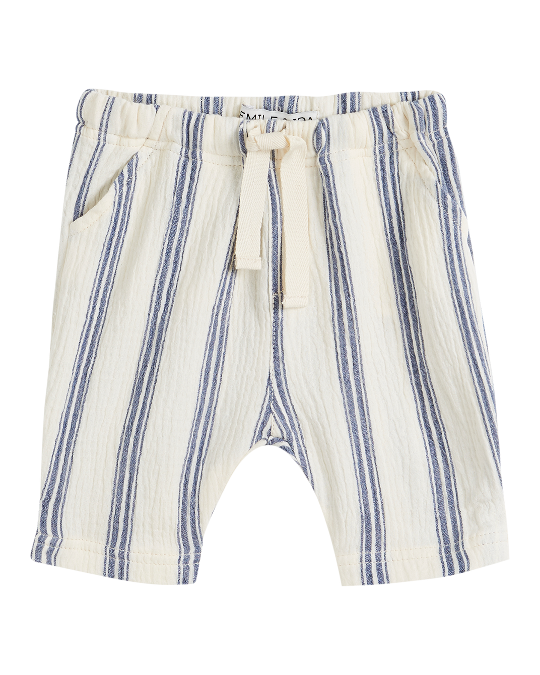 Sarouel cotton gauze stripes ecru