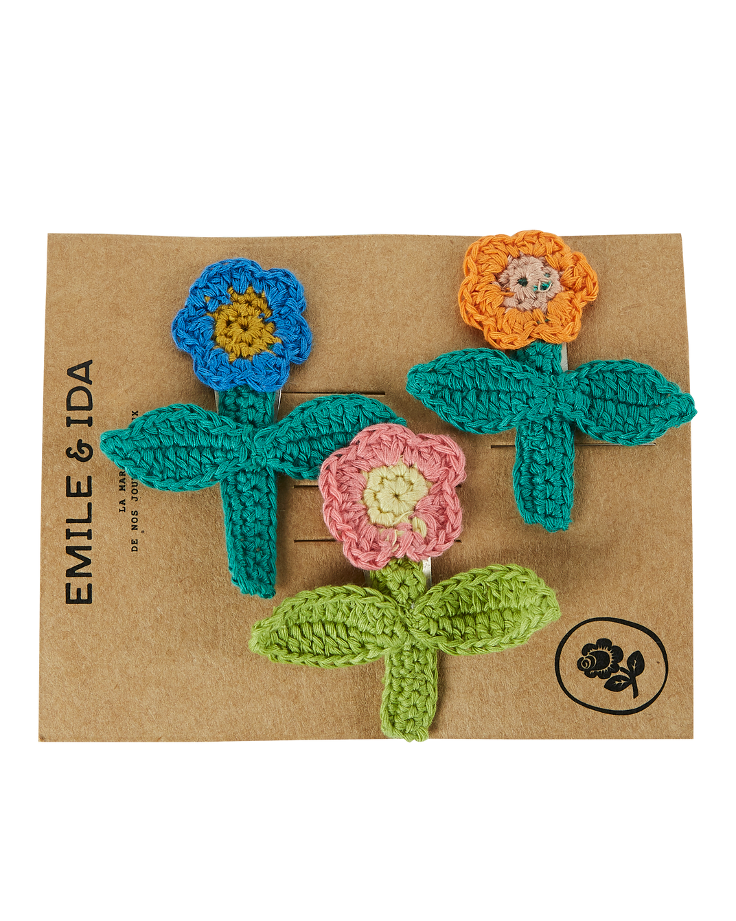 Barrettes fleurs en crochet