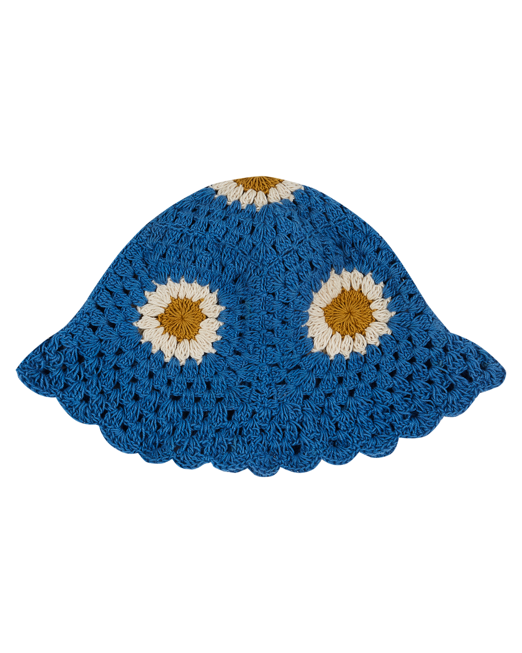 Chapeau en crochet bleu