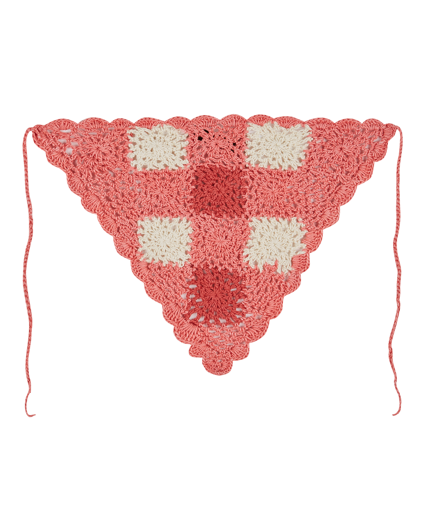 Bandana crochet vichy rose