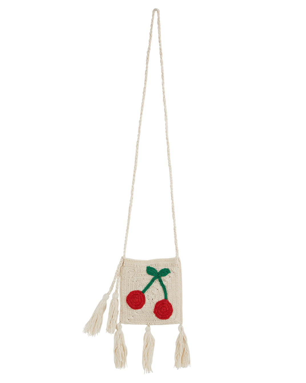 Mini sac crochet cerise écru