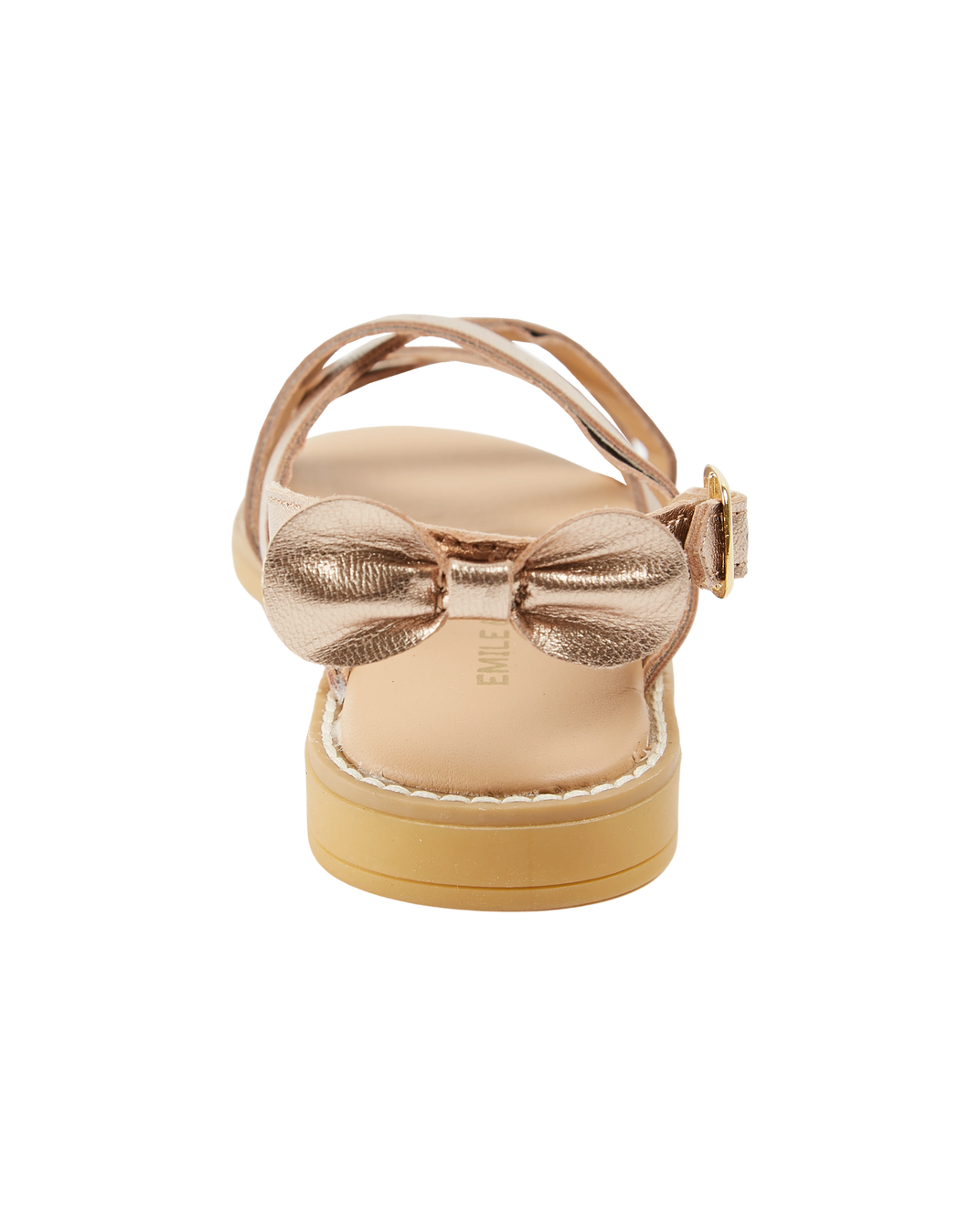 Gold knot leather crossover sandals