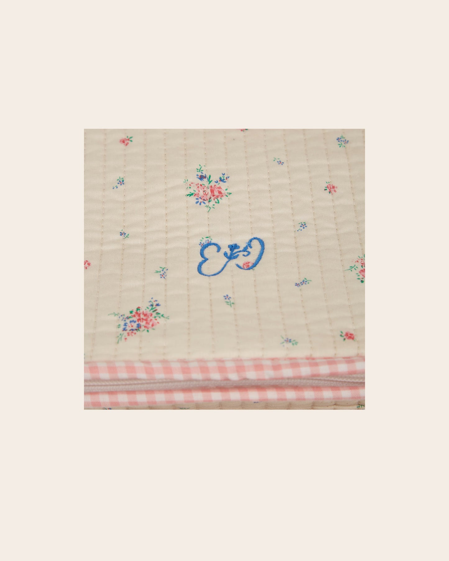 Valise - Fleuri écru