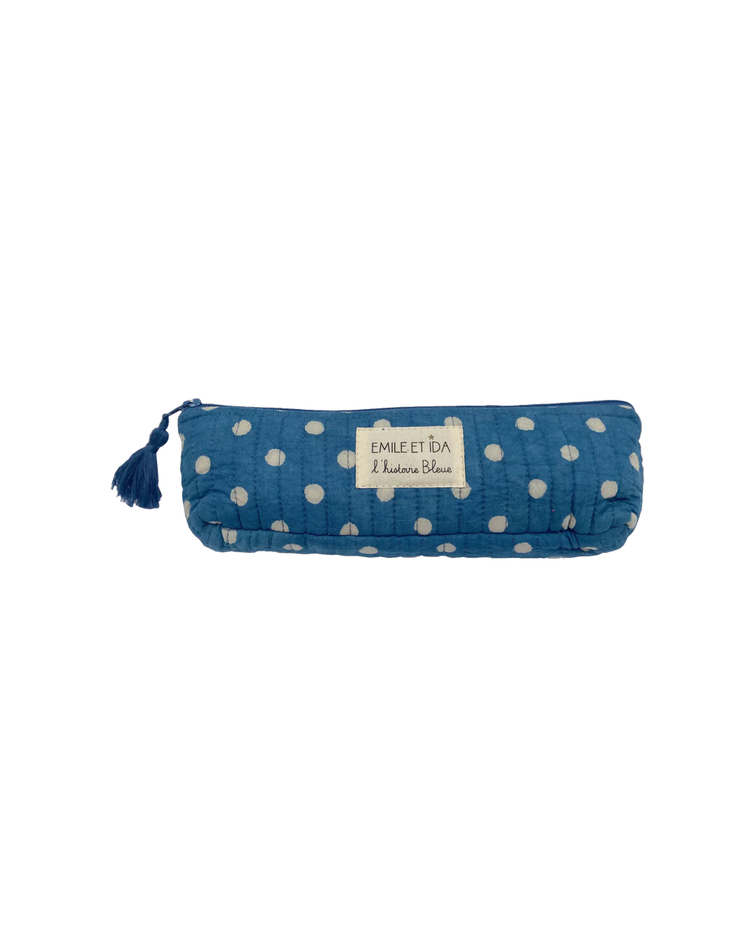 Exclusivité - trousse bagru bleu a pois blanc