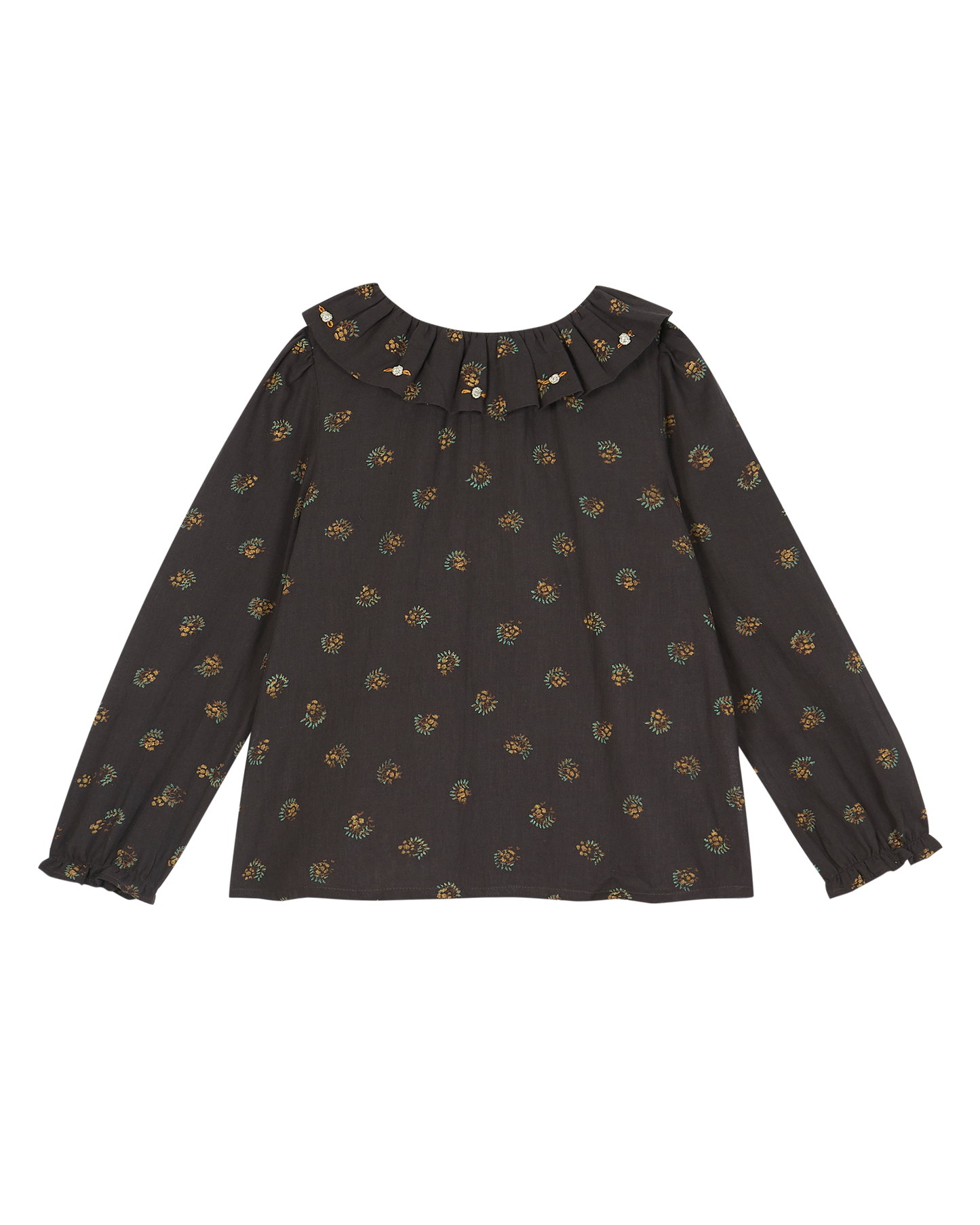 Blouse voile de coton bitume groseille