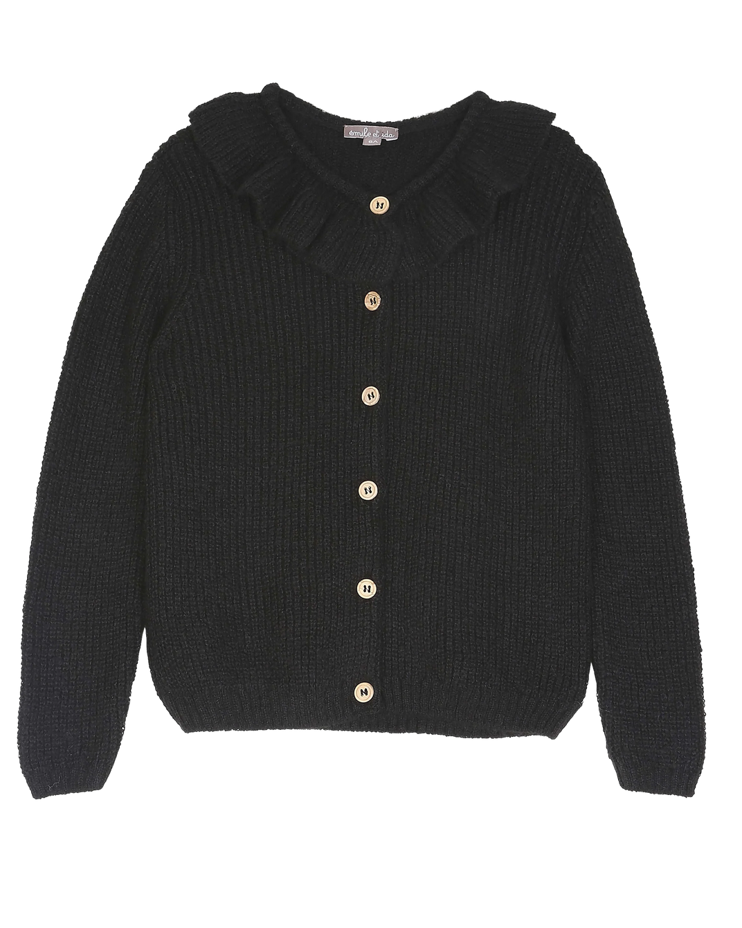 Cardigan alpaga collerette noir