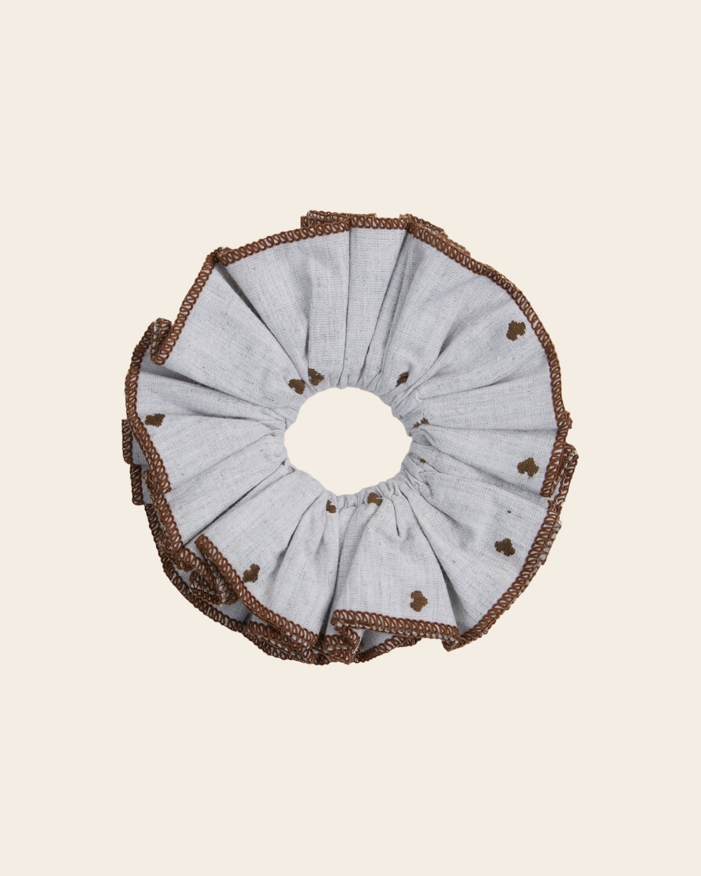 Chouchou flamenco coeurs gris