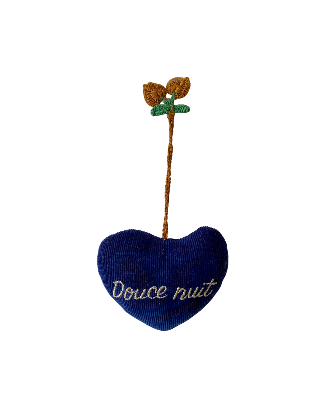 Decorative heart "Silent Night" blue velvet