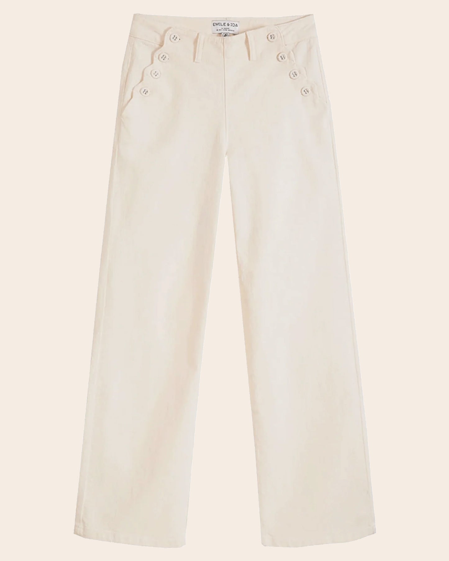 Pantalon à pont - Denim stretch écru