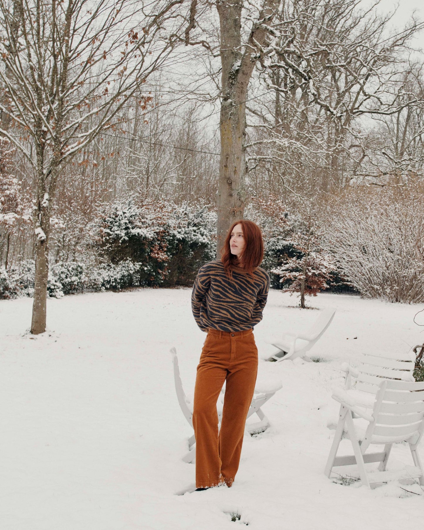 Pull jacquard femme zèbre