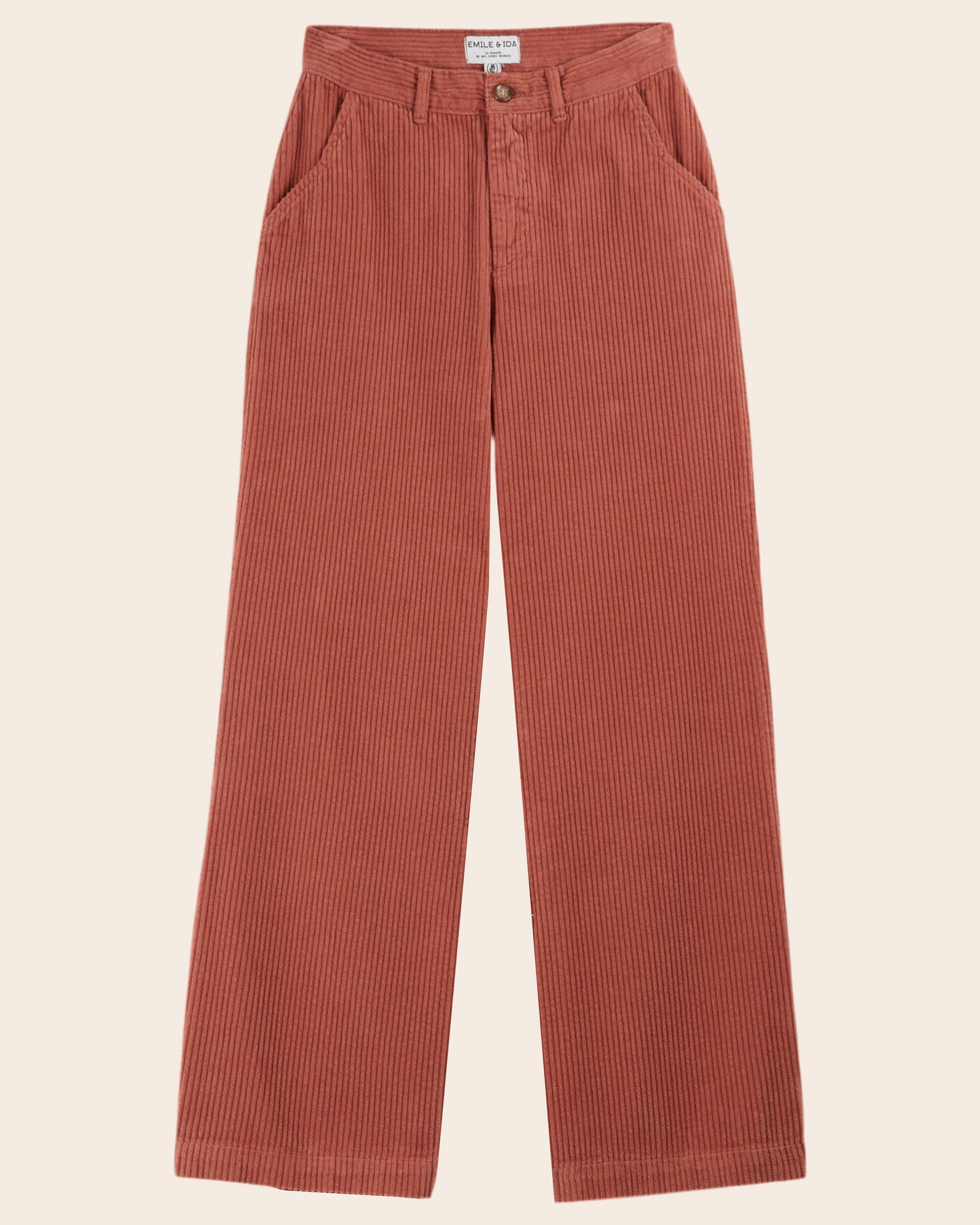 Pantalon - Velours cotelé brique