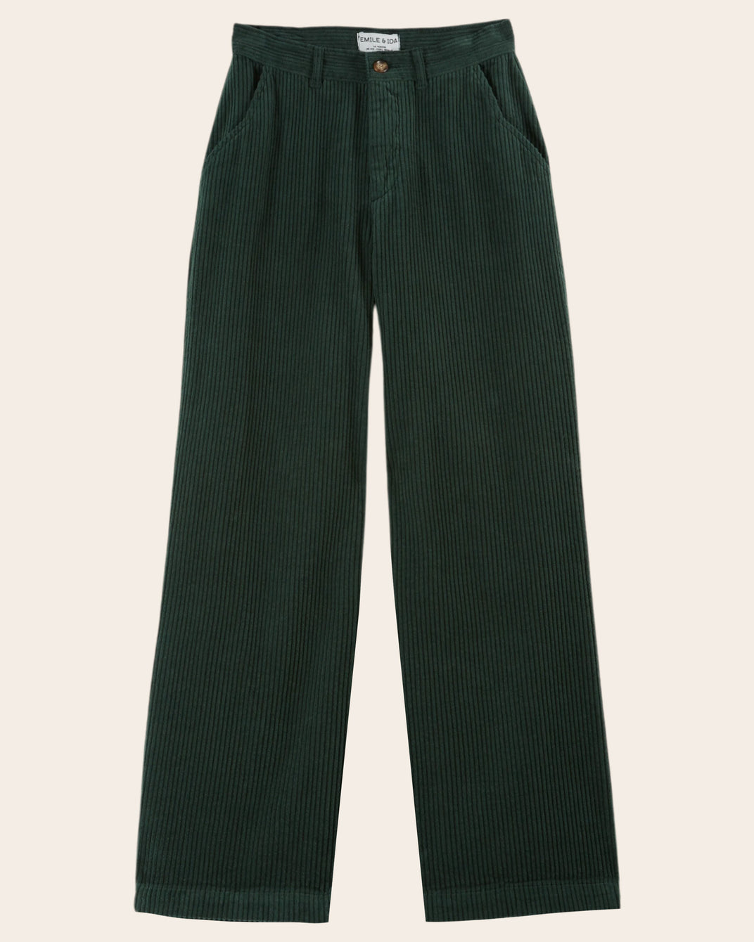 Pantalon - Velours cotelé vert forêt