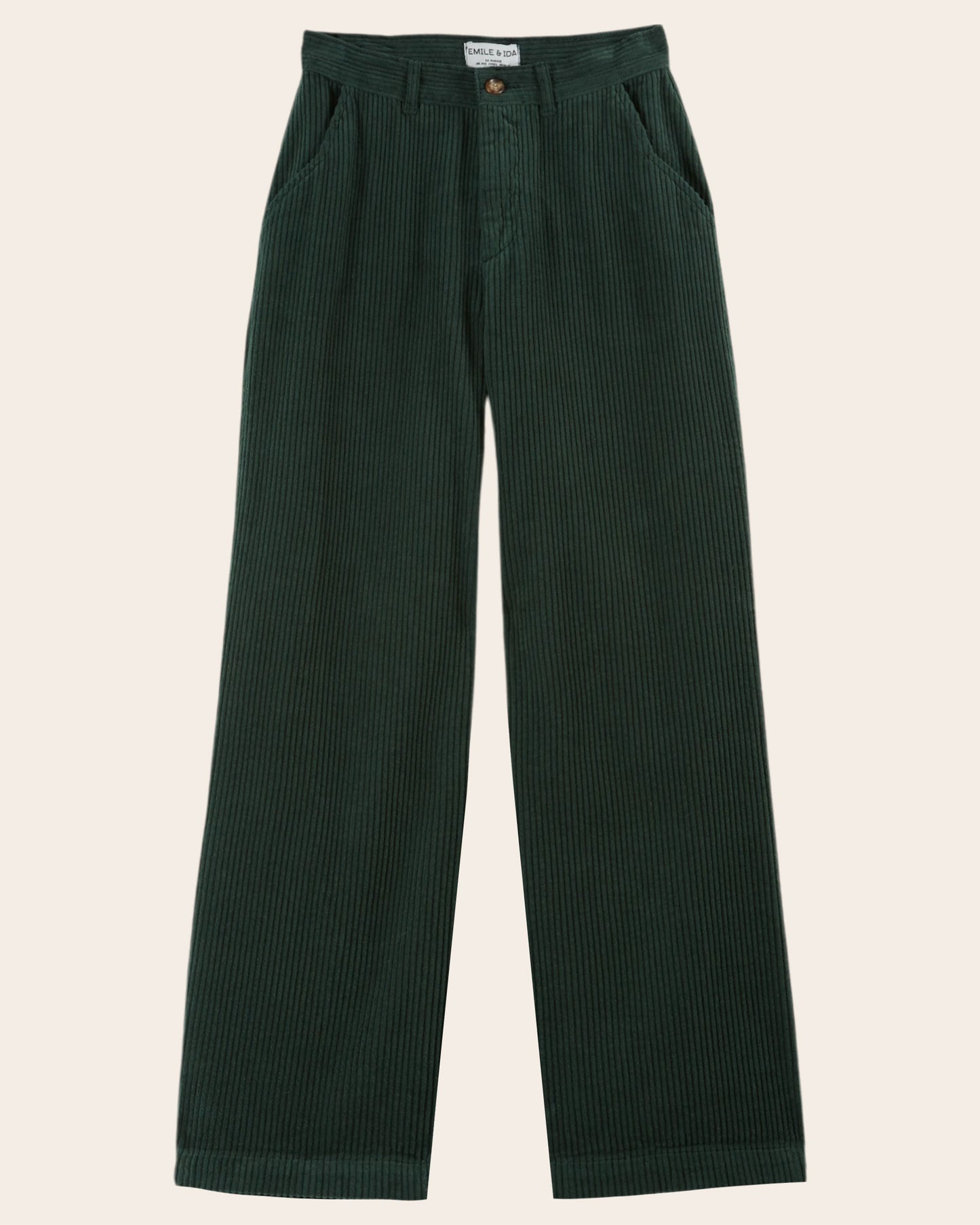 Pantalon - Velours cotelé vert forêt