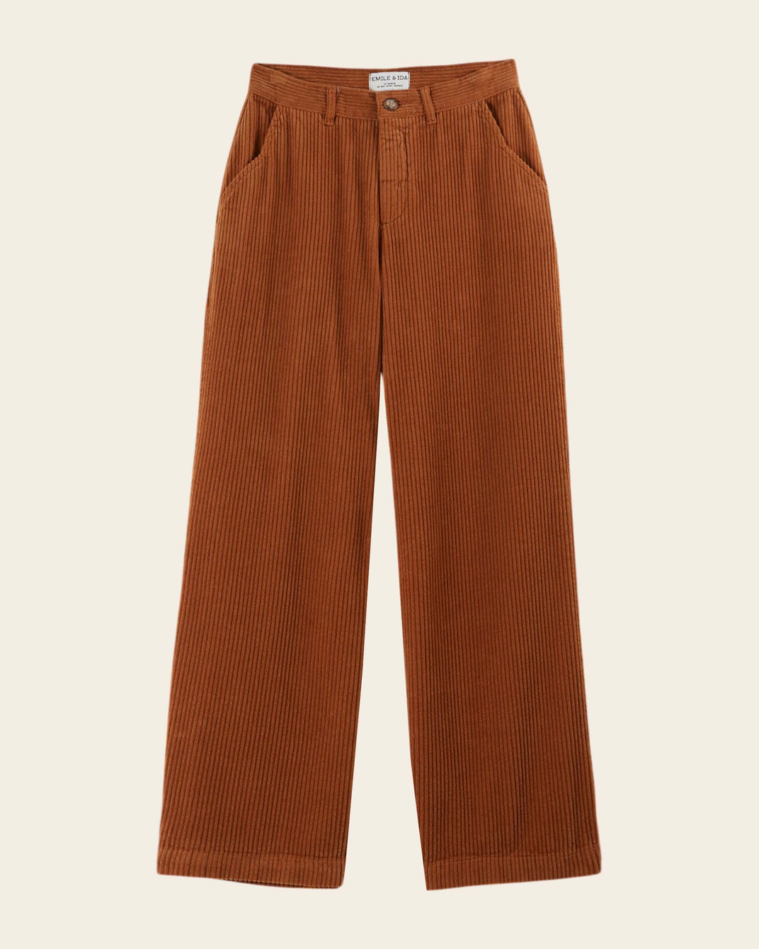 Pantalon velours cotelé caramel