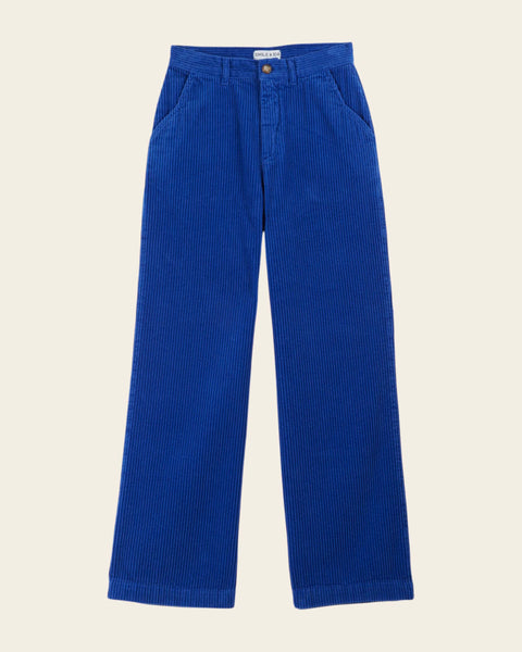 Pantalon velours cotelé bleu royal