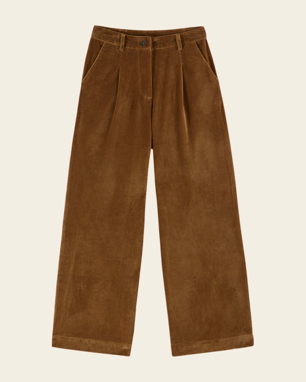 wide bronze velvet pants