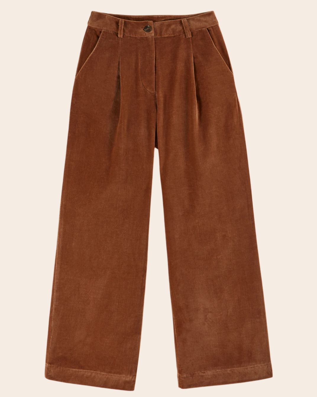 pecan velvet wide-leg pants
