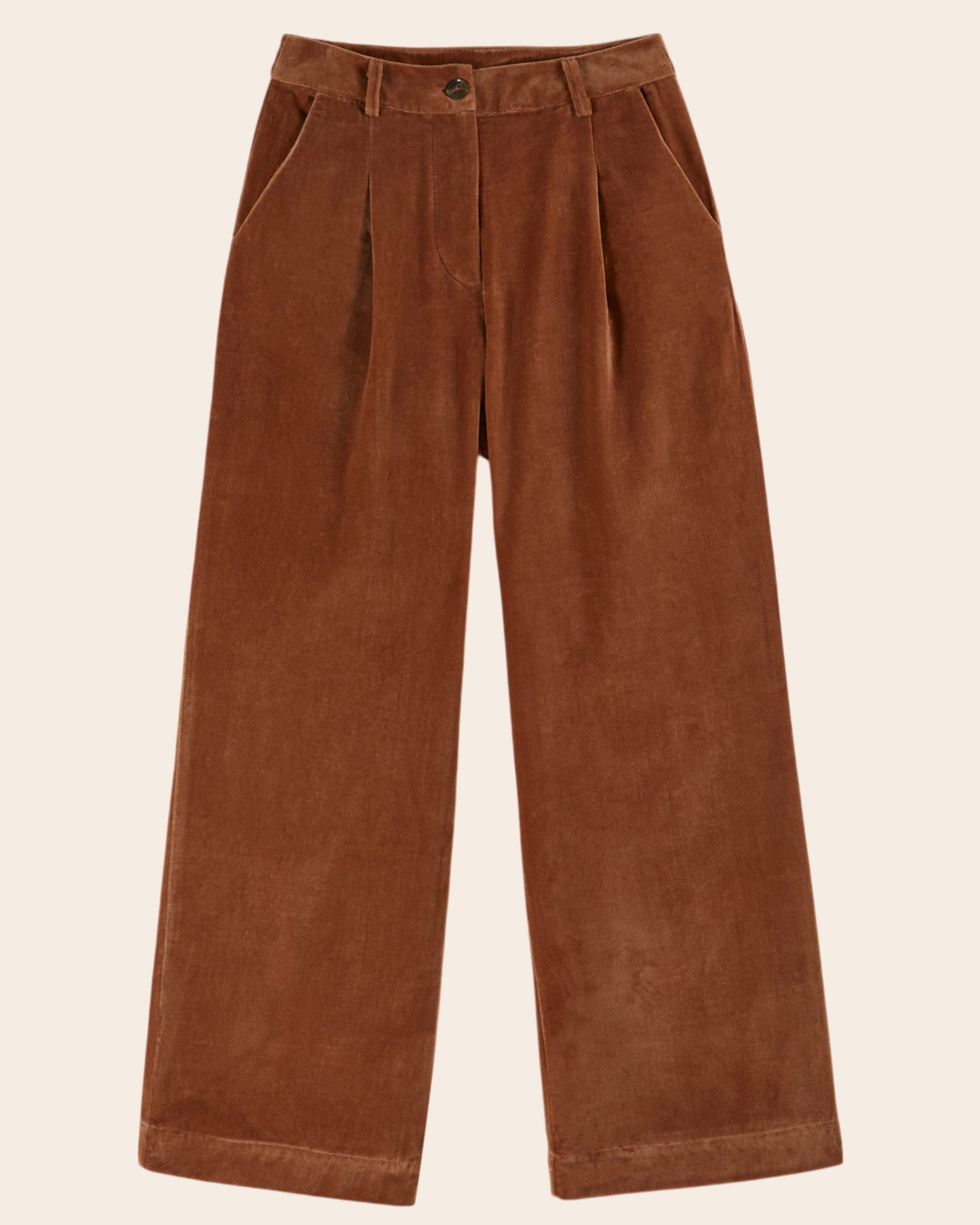 pecan velvet wide-leg pants