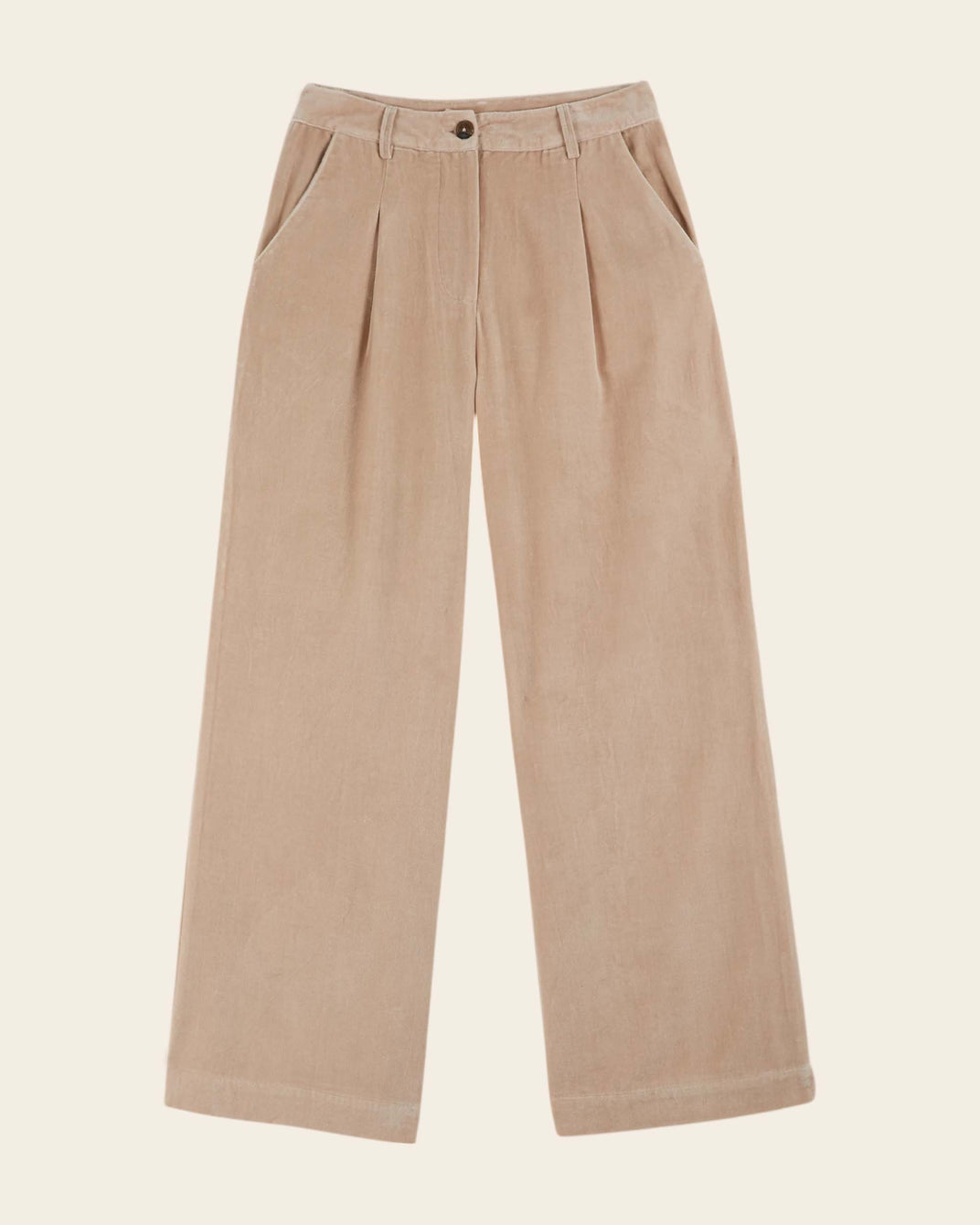 wide sand velvet pants